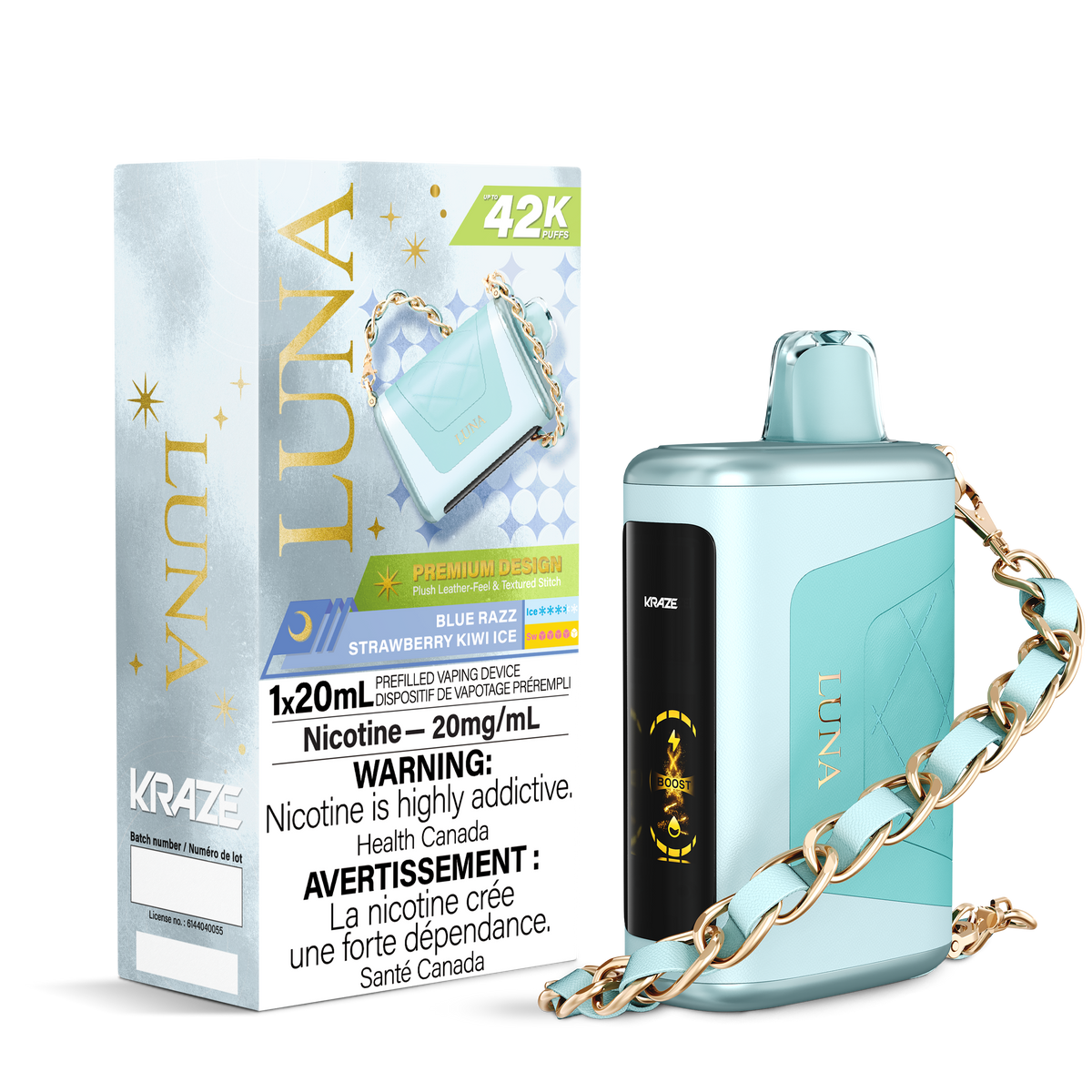 Kraze Luna - Blue Razz Strawberry Kiwi Ice (ON)