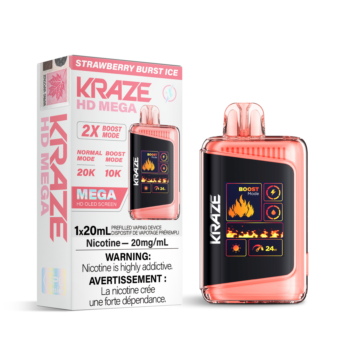 Buy Kraze HD Mega - Strawberry Burst Ice (MB) Online
