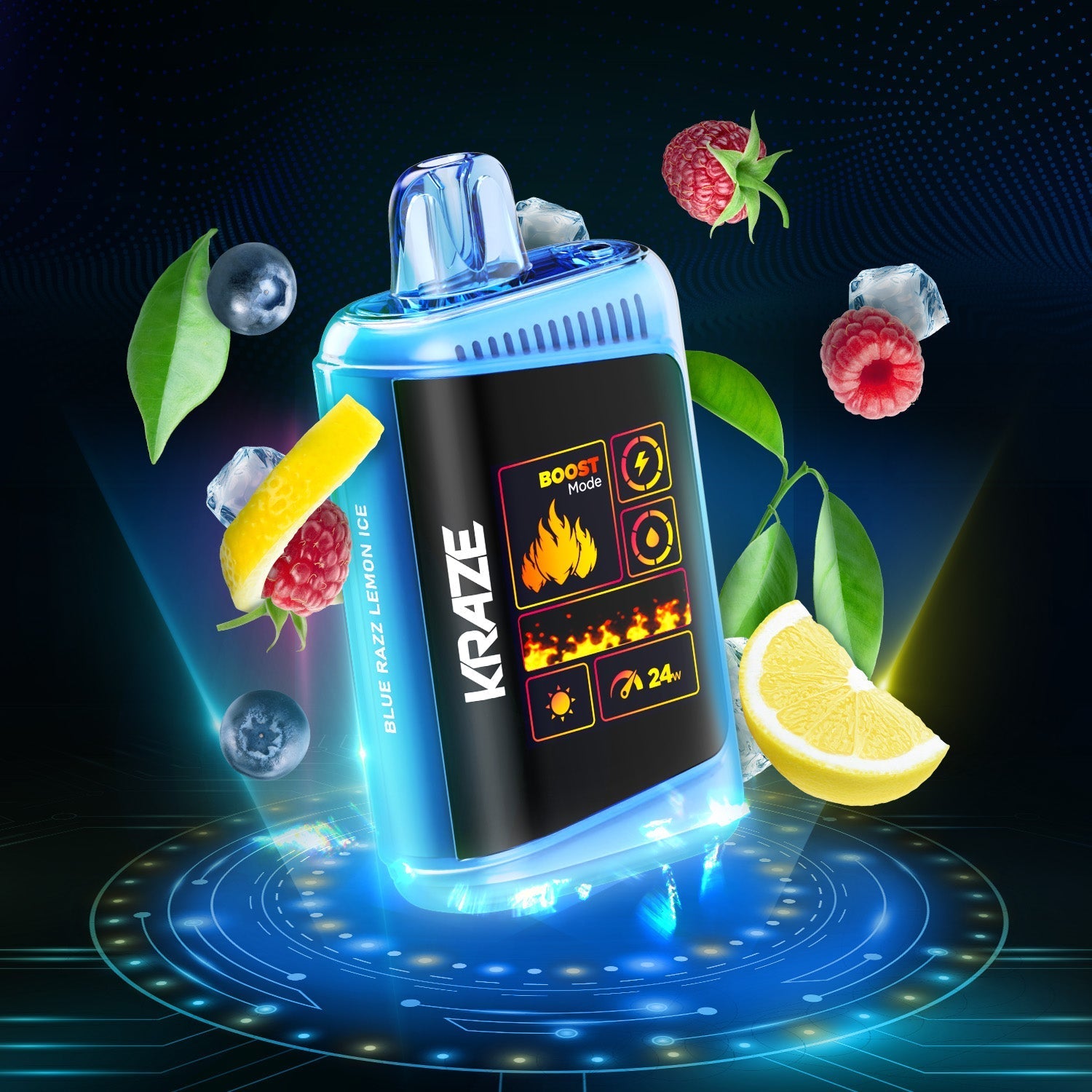 Blue Razz Lemon Ice - HD Mega Disposable Vape – Kraze Vape