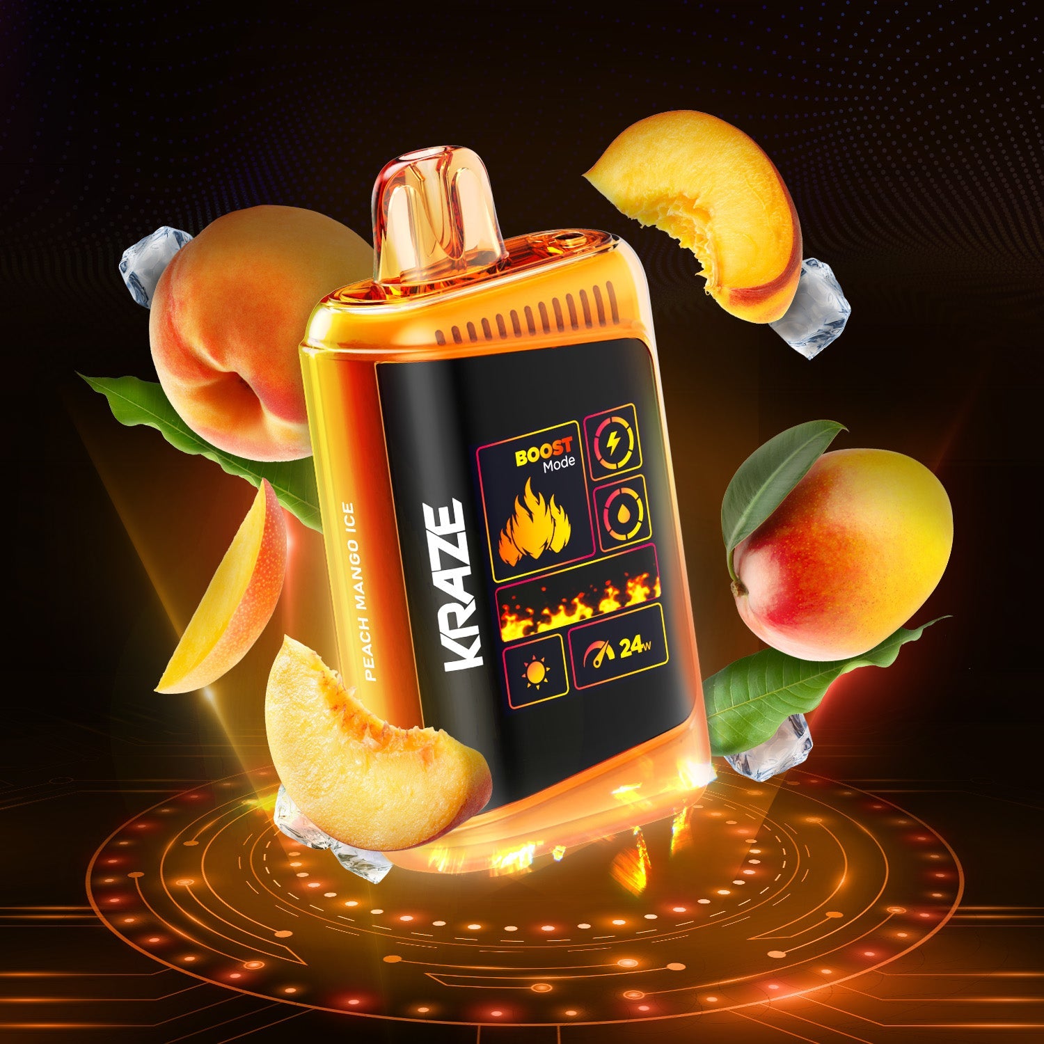 Peach Mango Ice - HD Mega Disposable Vape  Kraze Vape