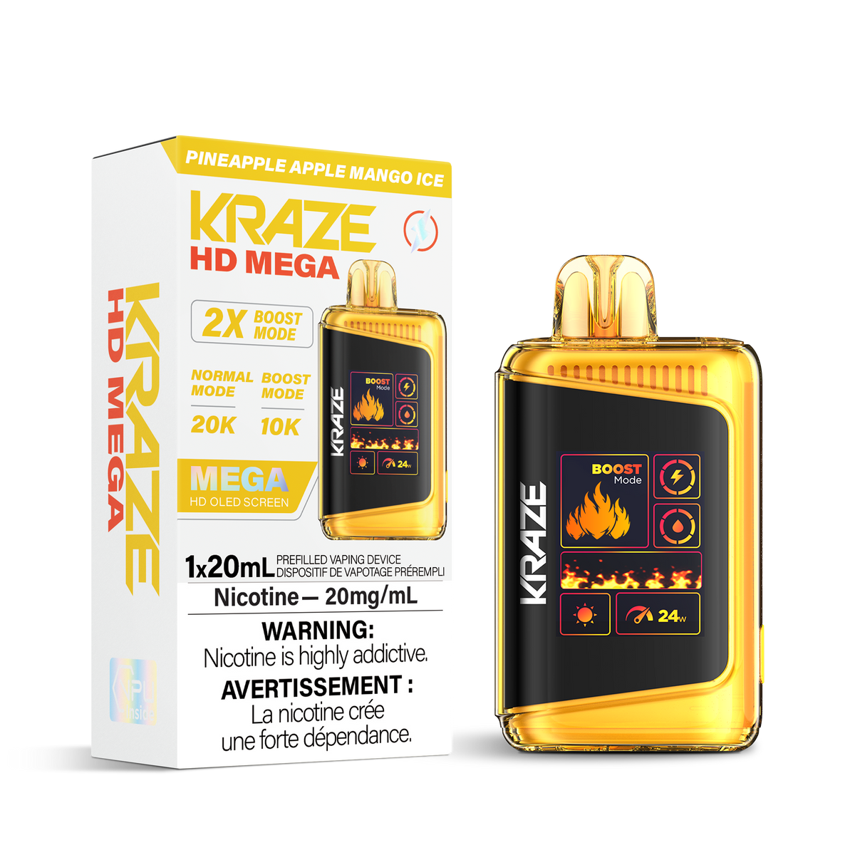 Buy Kraze HD Mega - Pineapple Apple Mango Ice (AB) Online