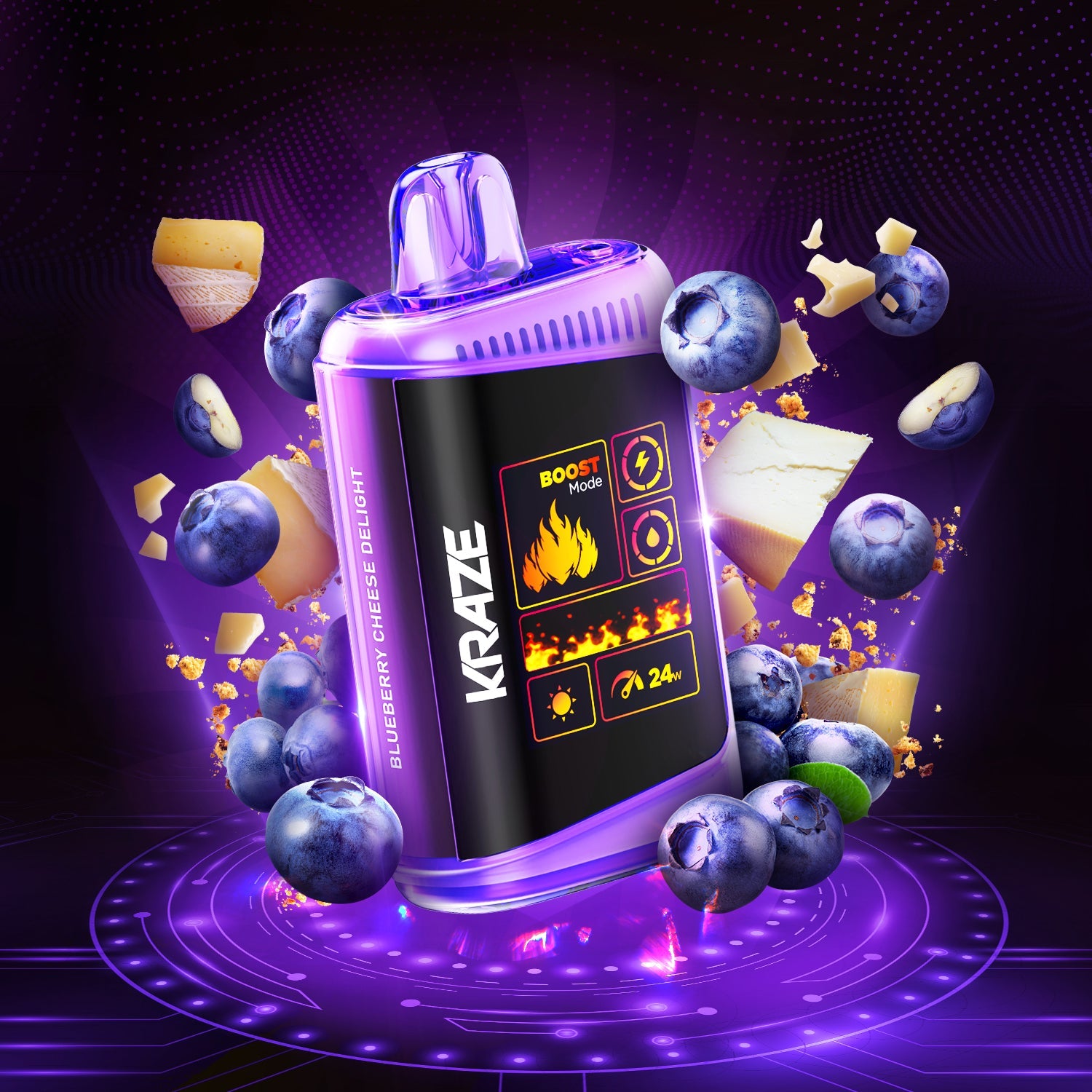 Blueberry Cheese Delight - HD Mega Disposable Vape  Kraze Vape