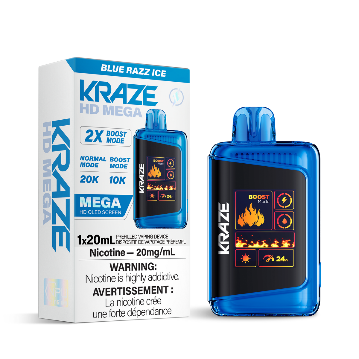 Kraze HD Mega - Blue Razz Ice (ON)