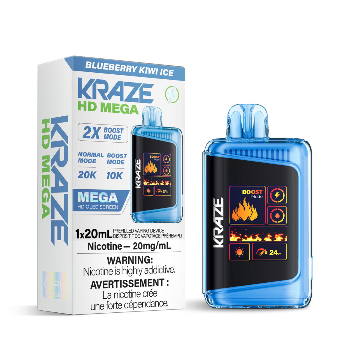 Kraze HD Mega - Blueberry Kiwi Ice