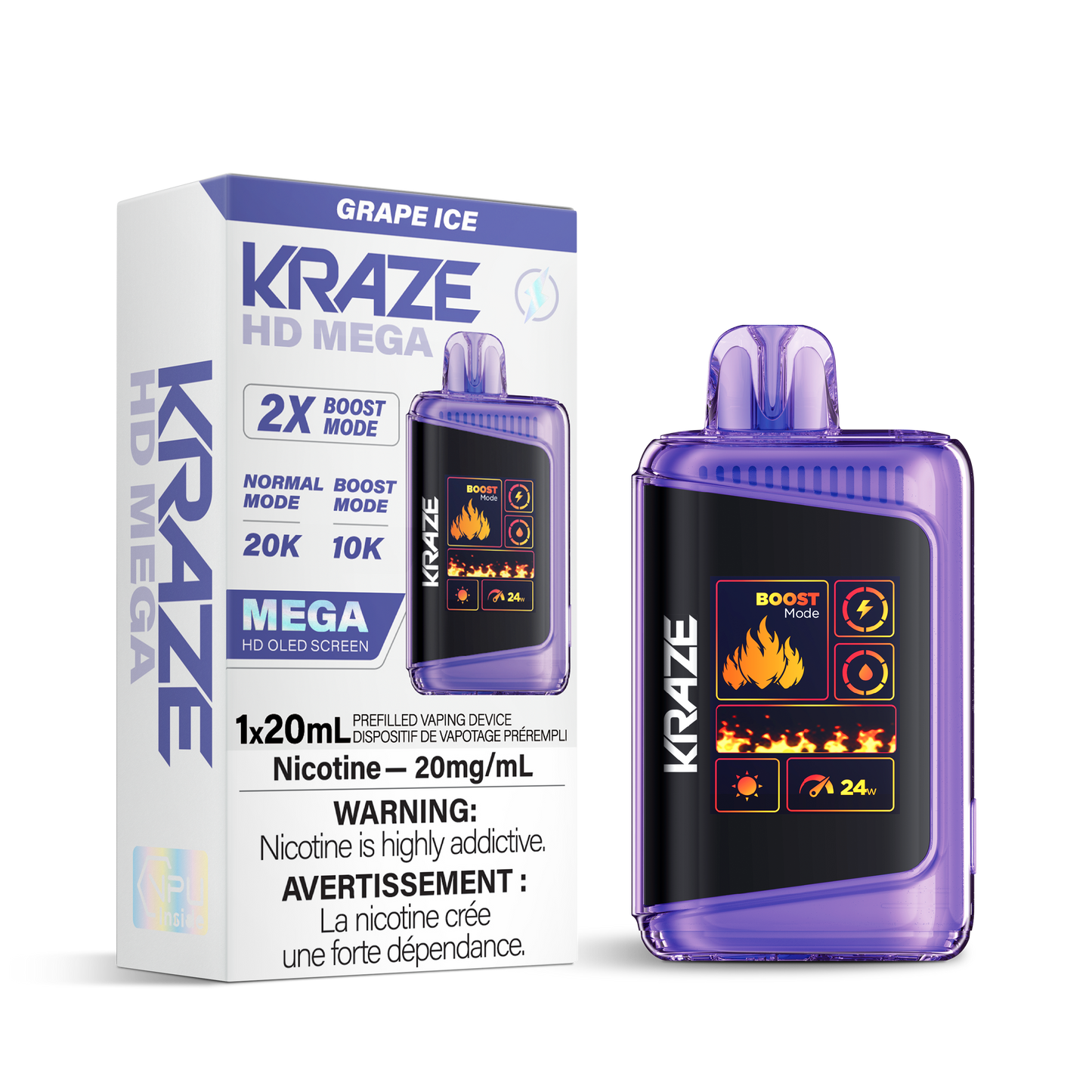 Kraze HD Mega - Grape Ice