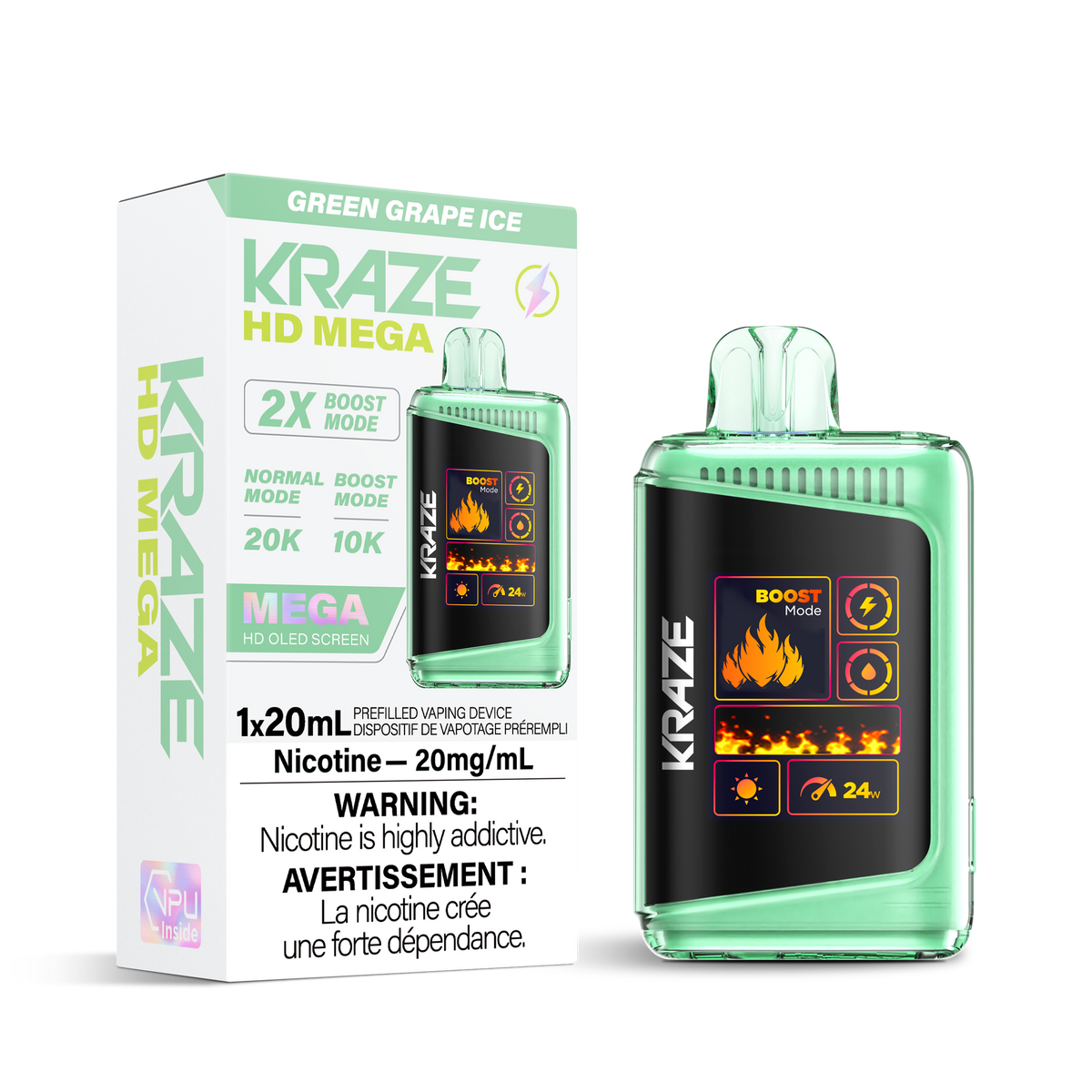 Kraze HD Mega - Green Grape Ice