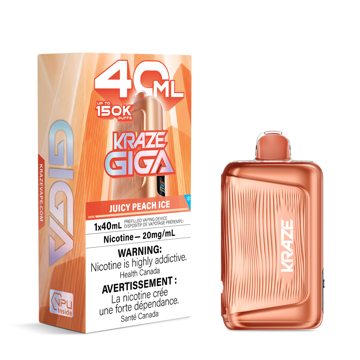 Kraze Giga - Juicy Peach Ice
