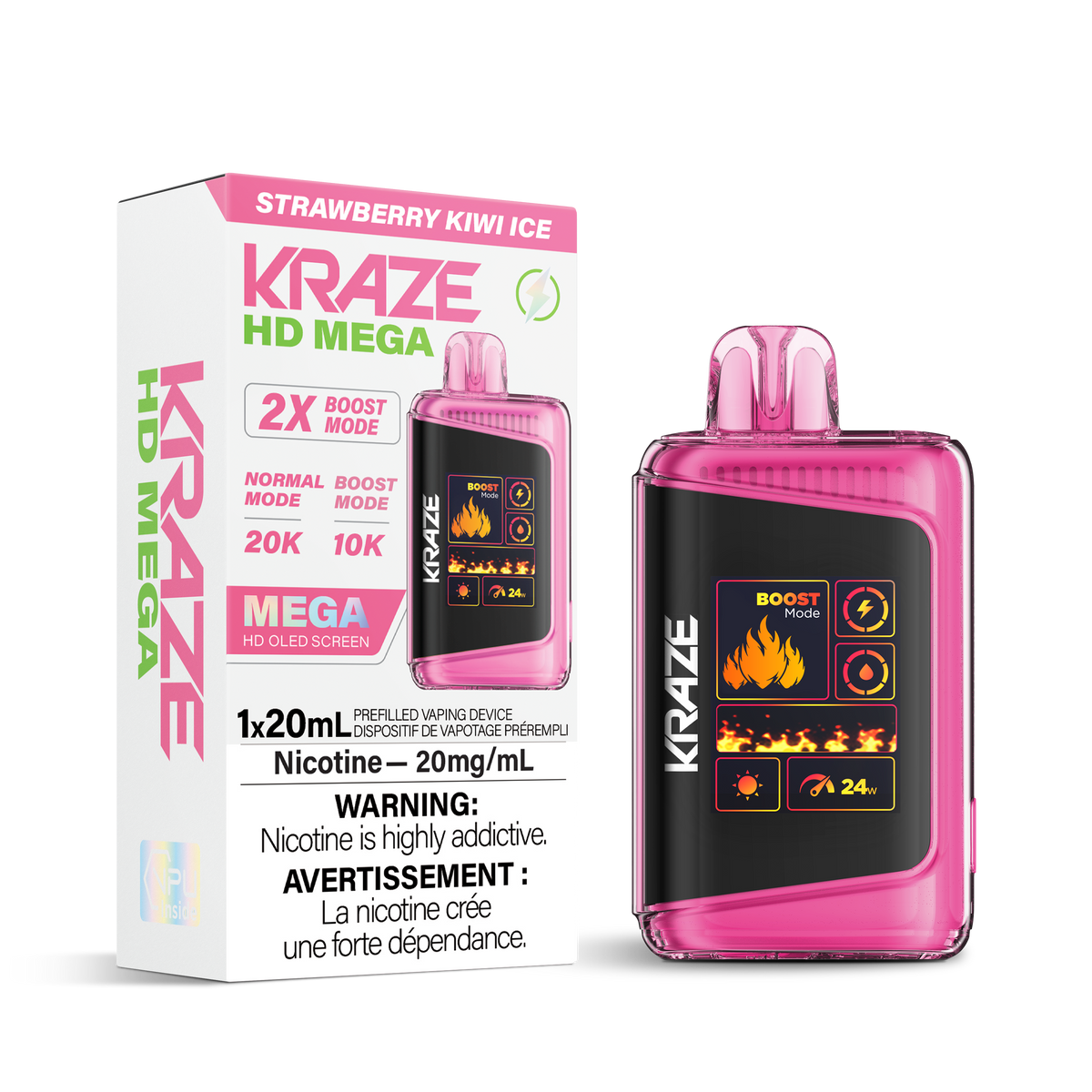 Kraze HD Mega - Strawberry Kiwi Ice (ON)