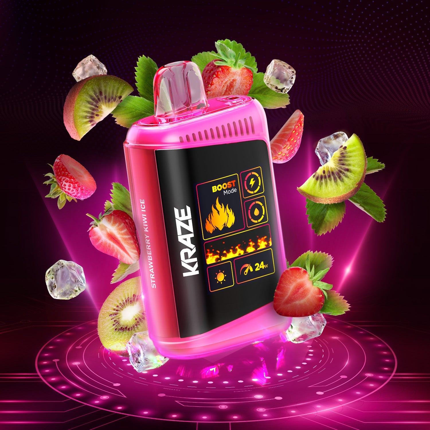 Strawberry Kiwi Ice - HD Mega Disposable Vape – Kraze Vape