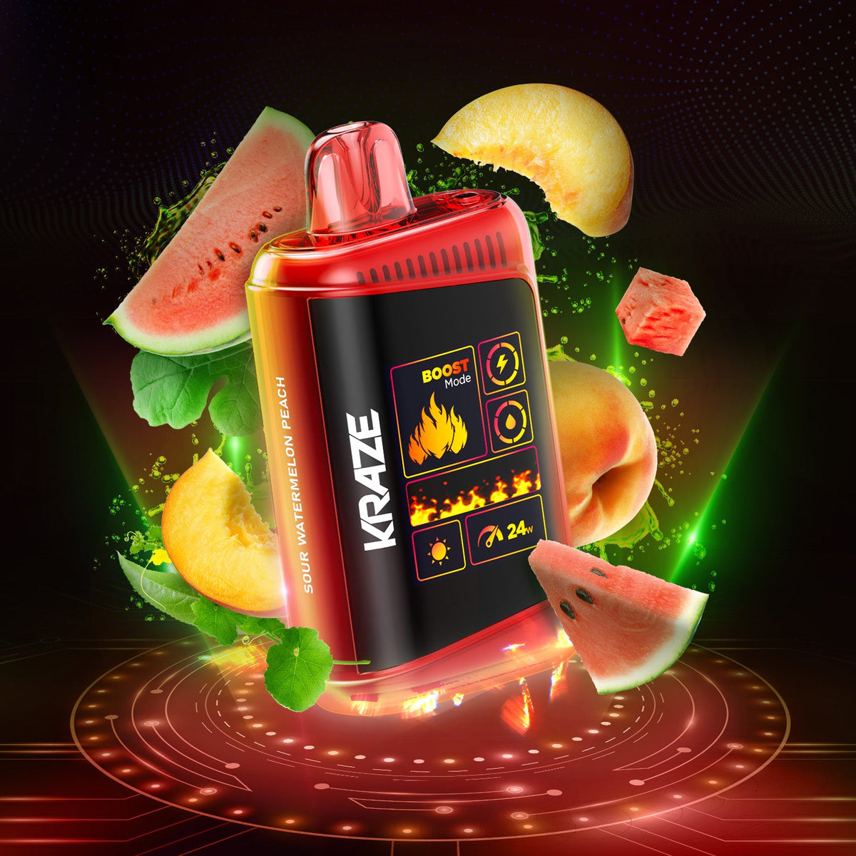 Kraze HD Mega - Sour Watermelon Peach (ON)