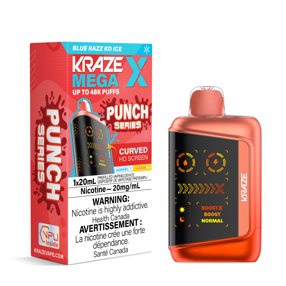 Kraze Mega X - Blue Razz KO Ice (MB)