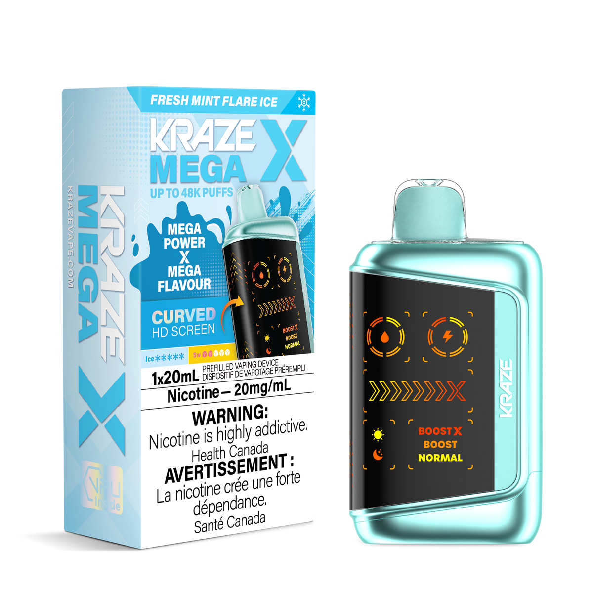 Kraze Mega X - Fresh Mint Flare Ice (MB)