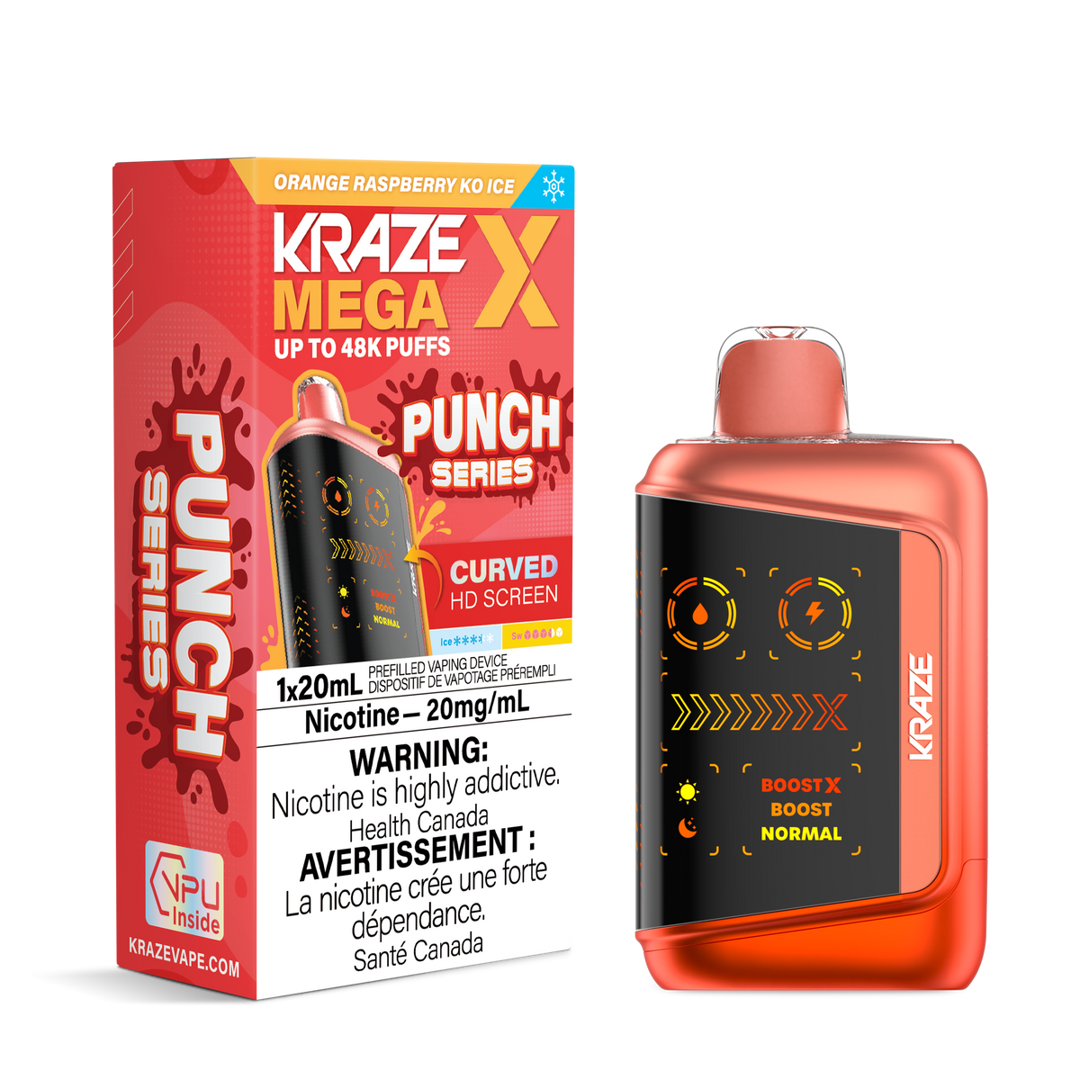 Kraze Mega X - Orange Raspberry KO Ice (MB)