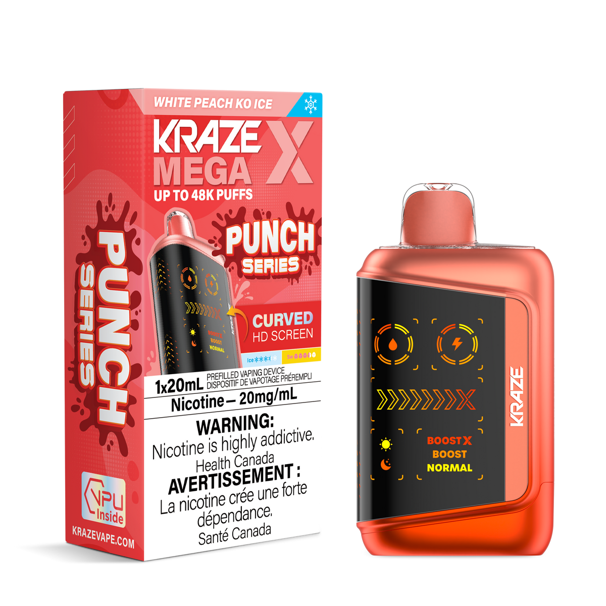 Kraze Mega X - White Peach KO Ice (MB)