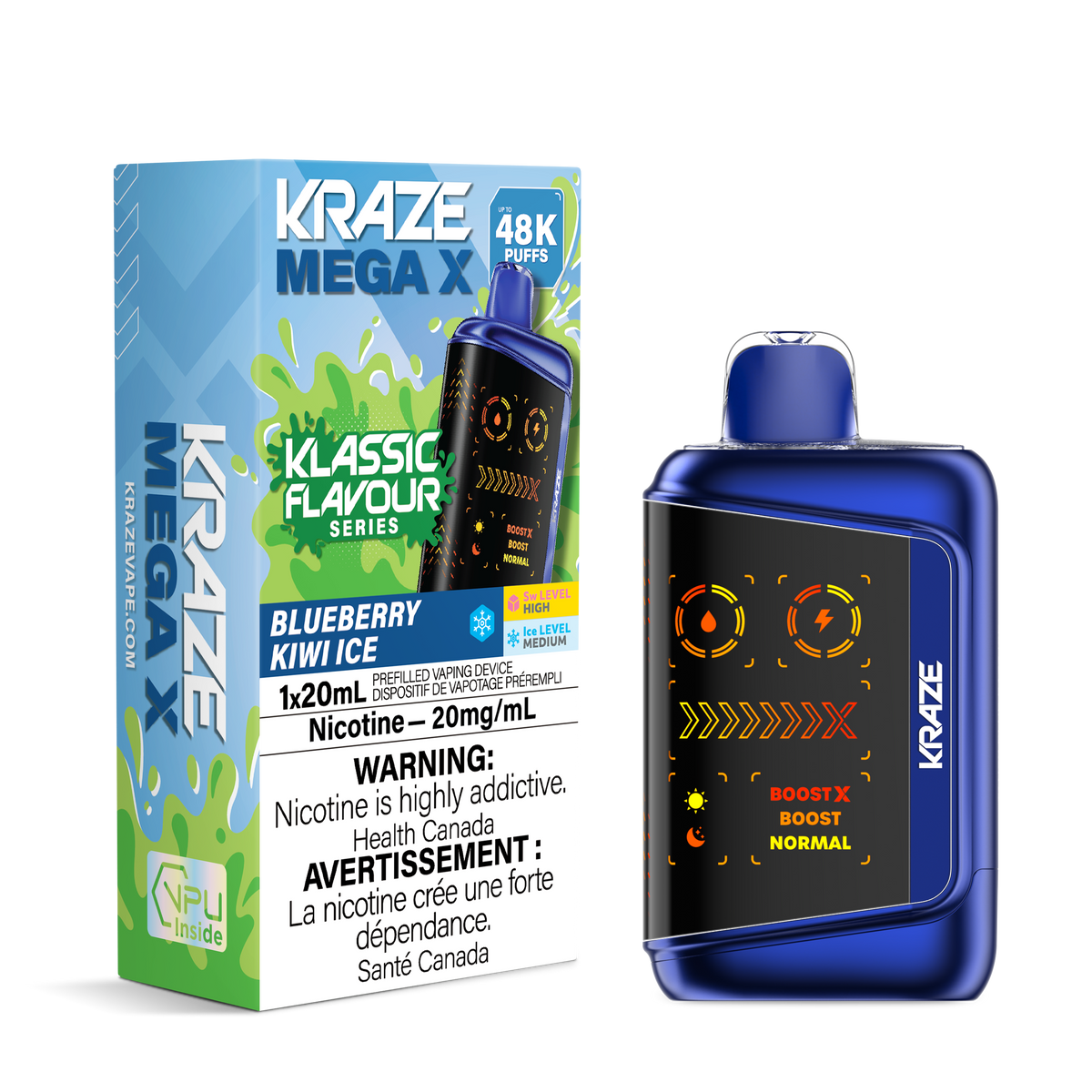 Kraze Mega X - Blueberry Kiwi Ice (AB)