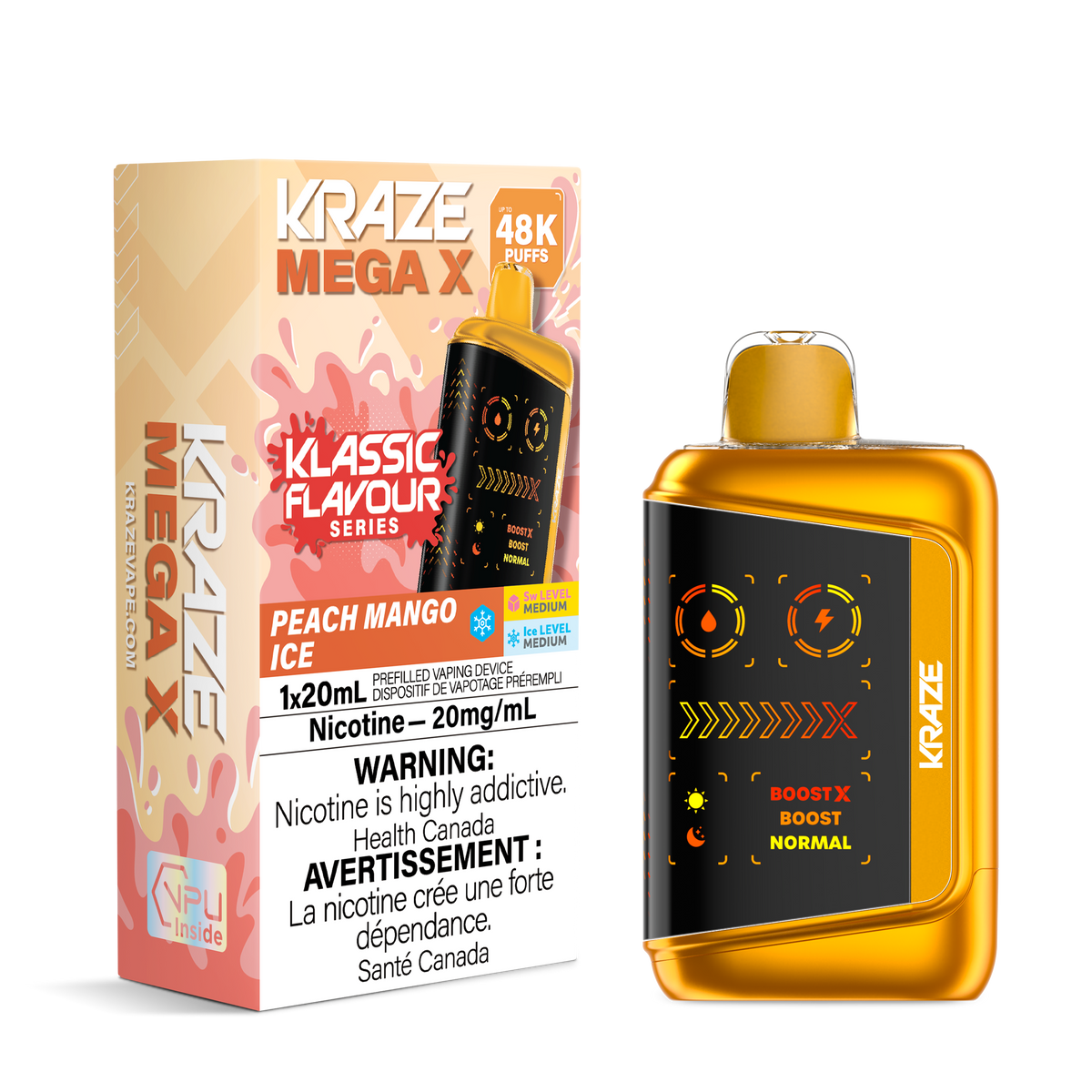Kraze Mega X - Peach Mango Ice