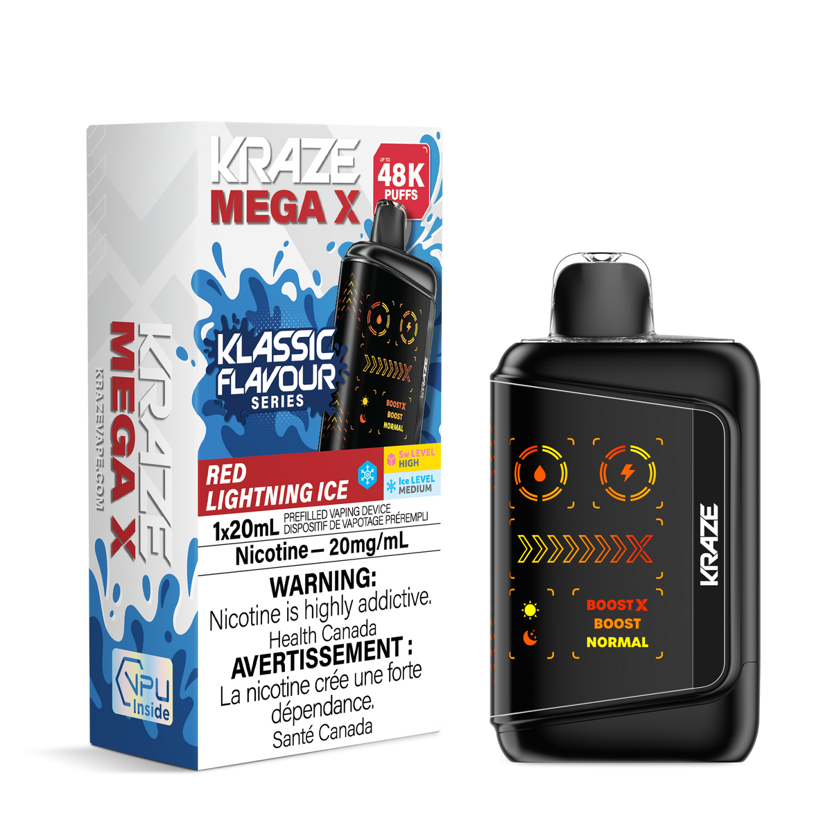 Kraze Mega X - Red Lightning Ice